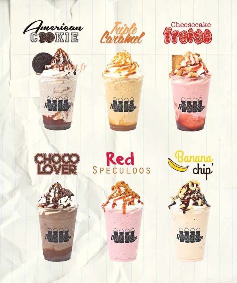 Milk shop — carte page 1