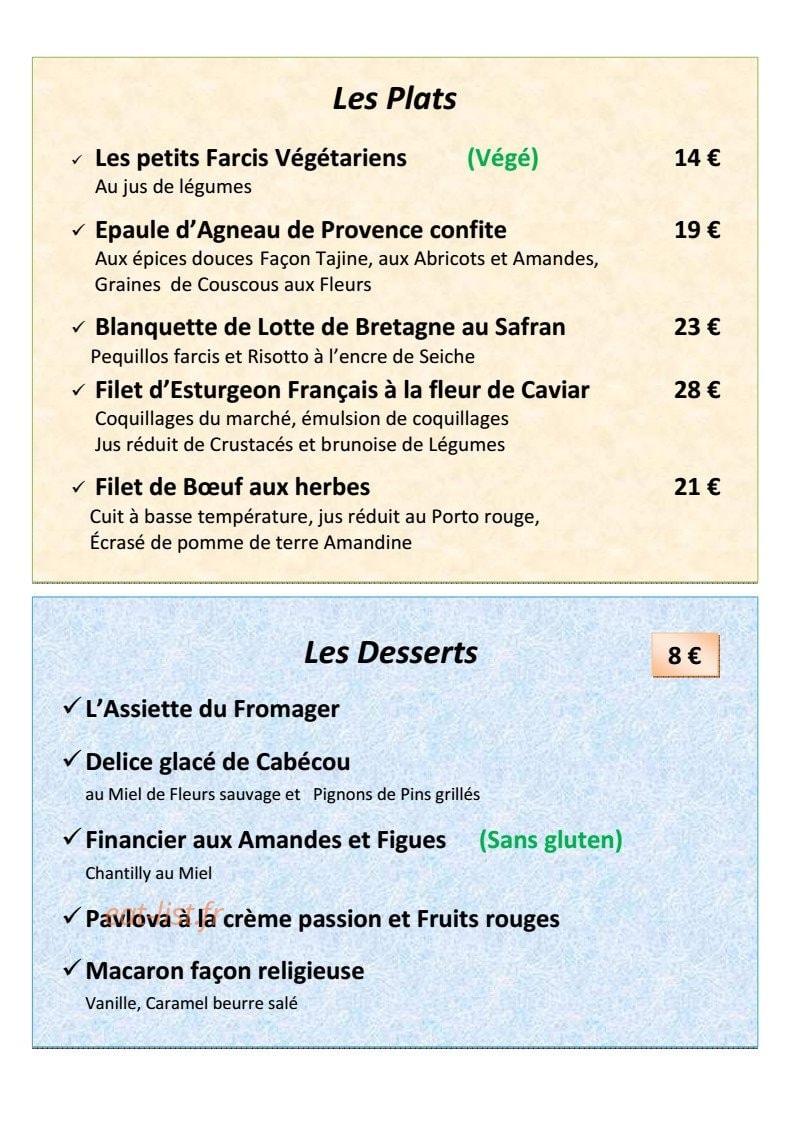 Ô Papilles — carte page 2