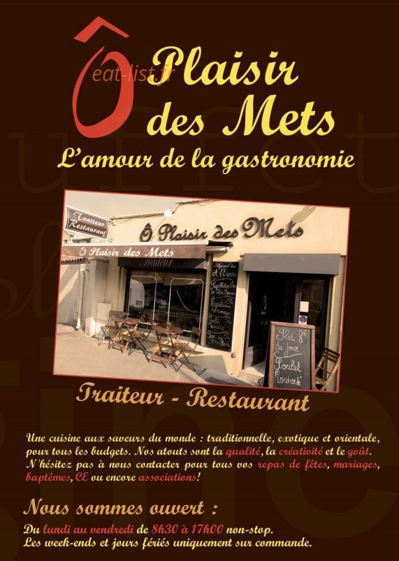 Ô Plaisir des mets — carte page 1