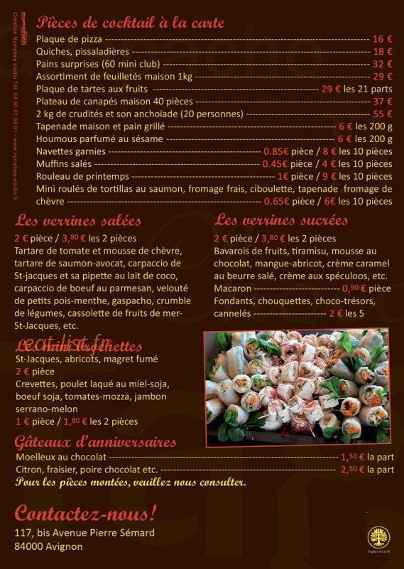 Ô Plaisir des mets — carte page 4