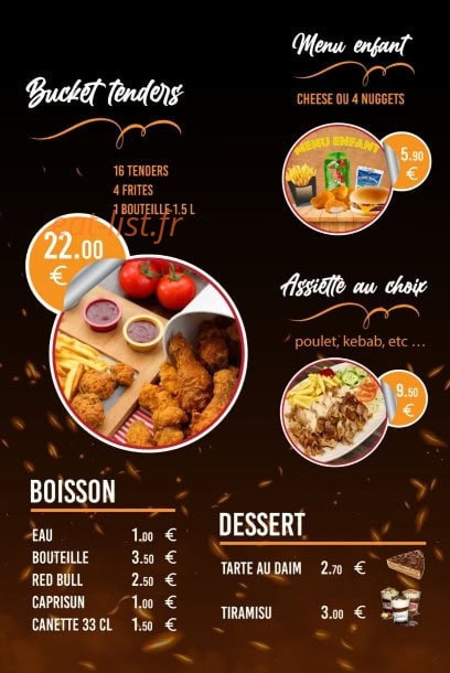 Oh Family Food — carte page 1