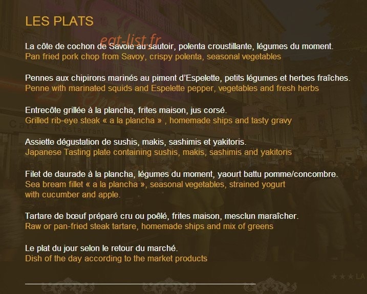 Opéra Café — carte page 2