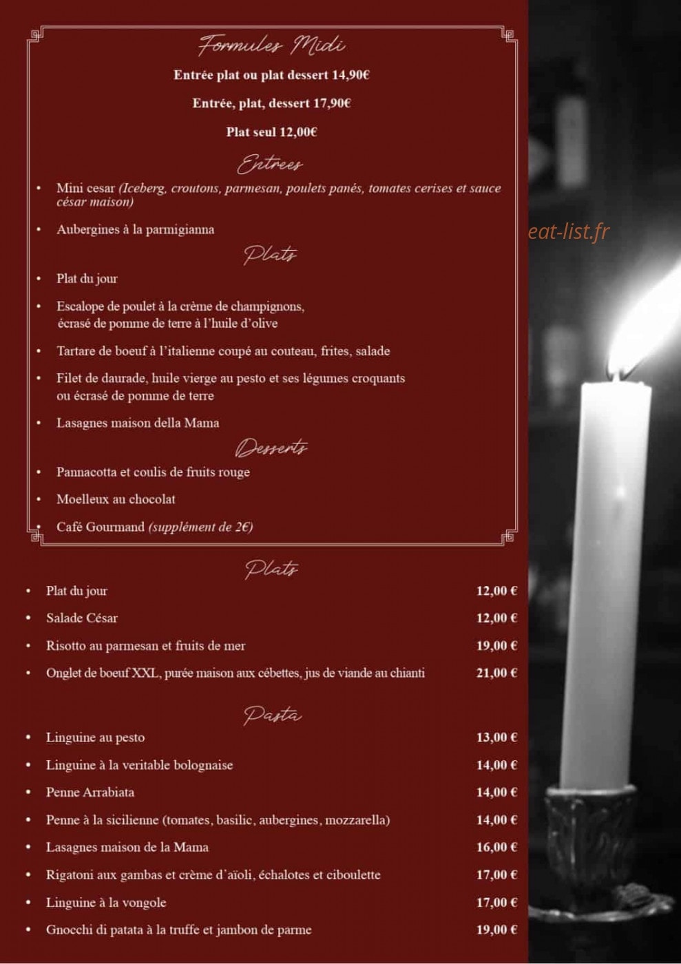 Osteria — carte page 2