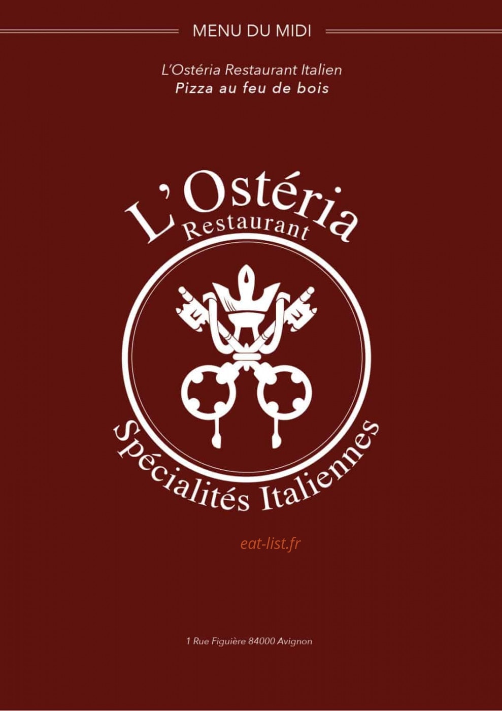 Osteria — carte page 1