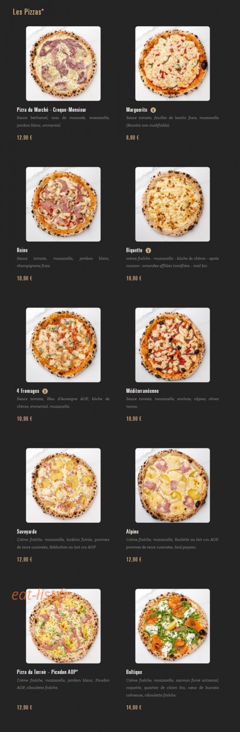 Pizza Cosy — carte page 1
