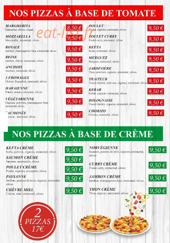 Pizzeria le moulin — carte page 1