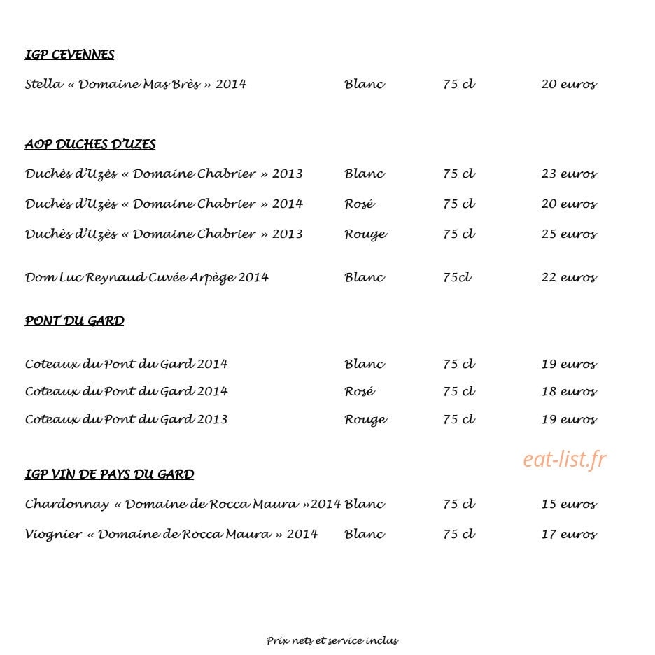 Restaurant Avenio — carte page 5