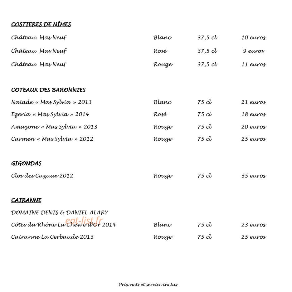 Restaurant Avenio — carte page 6