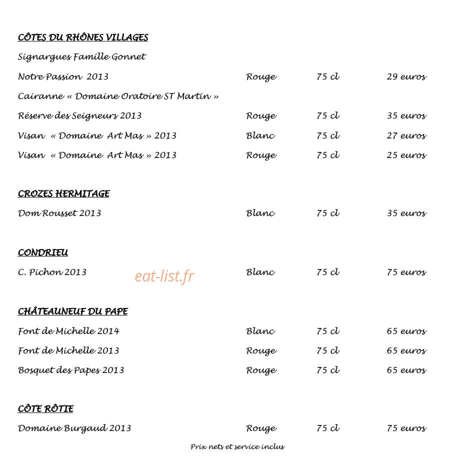 Restaurant Avenio — carte page 7