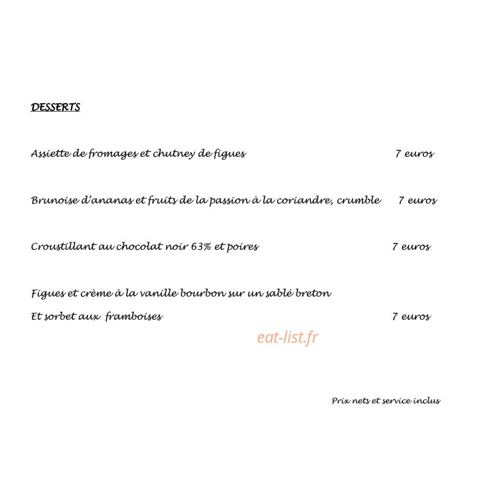 Restaurant Avenio — carte page 3