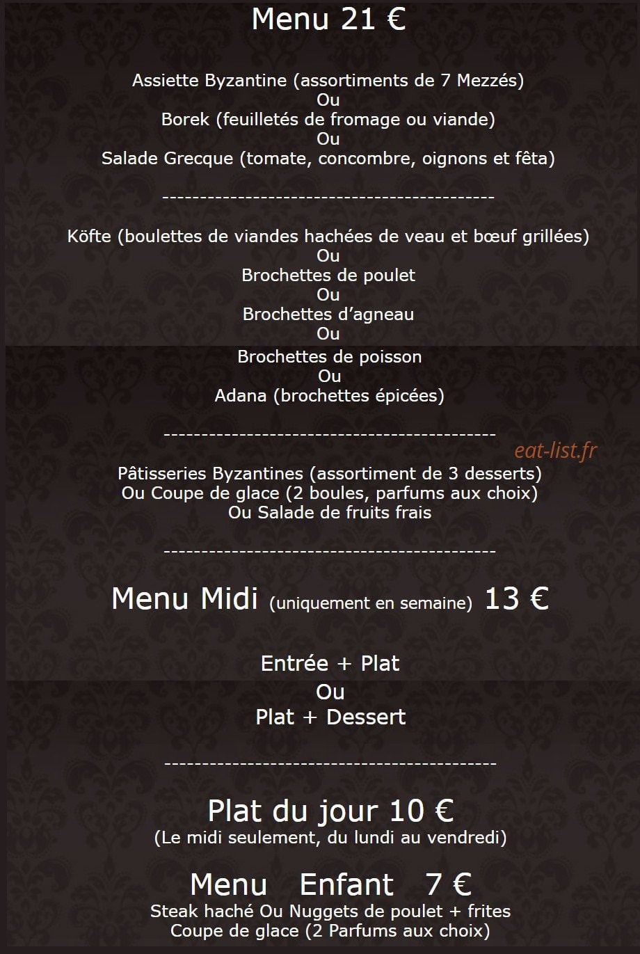 Restaurant des carmes — carte page 3