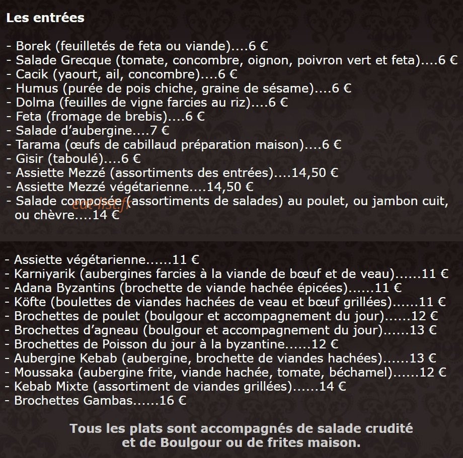 Restaurant des carmes — carte page 1