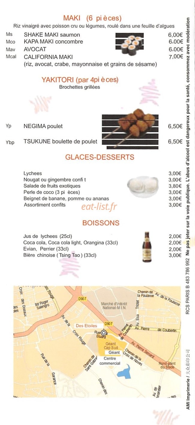Restaurant des Etoiles — carte page 5