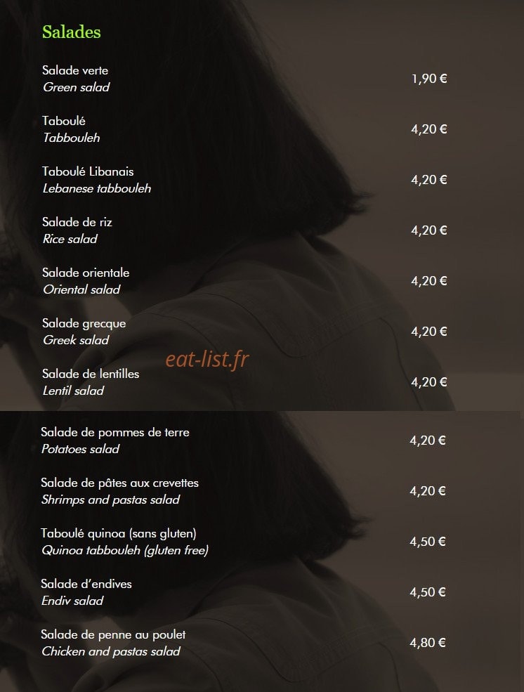 Restaurant Françoise — carte page 2