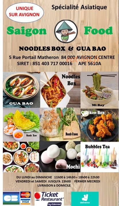 Saigon food — carte page 1