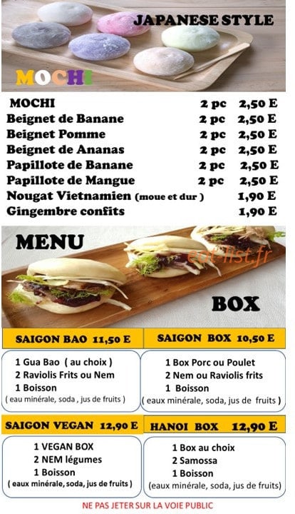 Saigon food — carte page 6