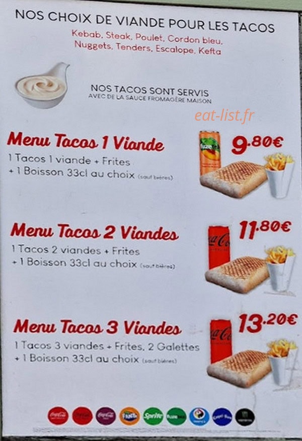 Snack Avedis — carte page 1