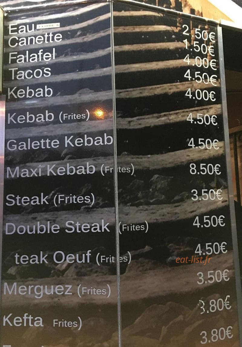 Snack kebab de la Gare — carte page 2