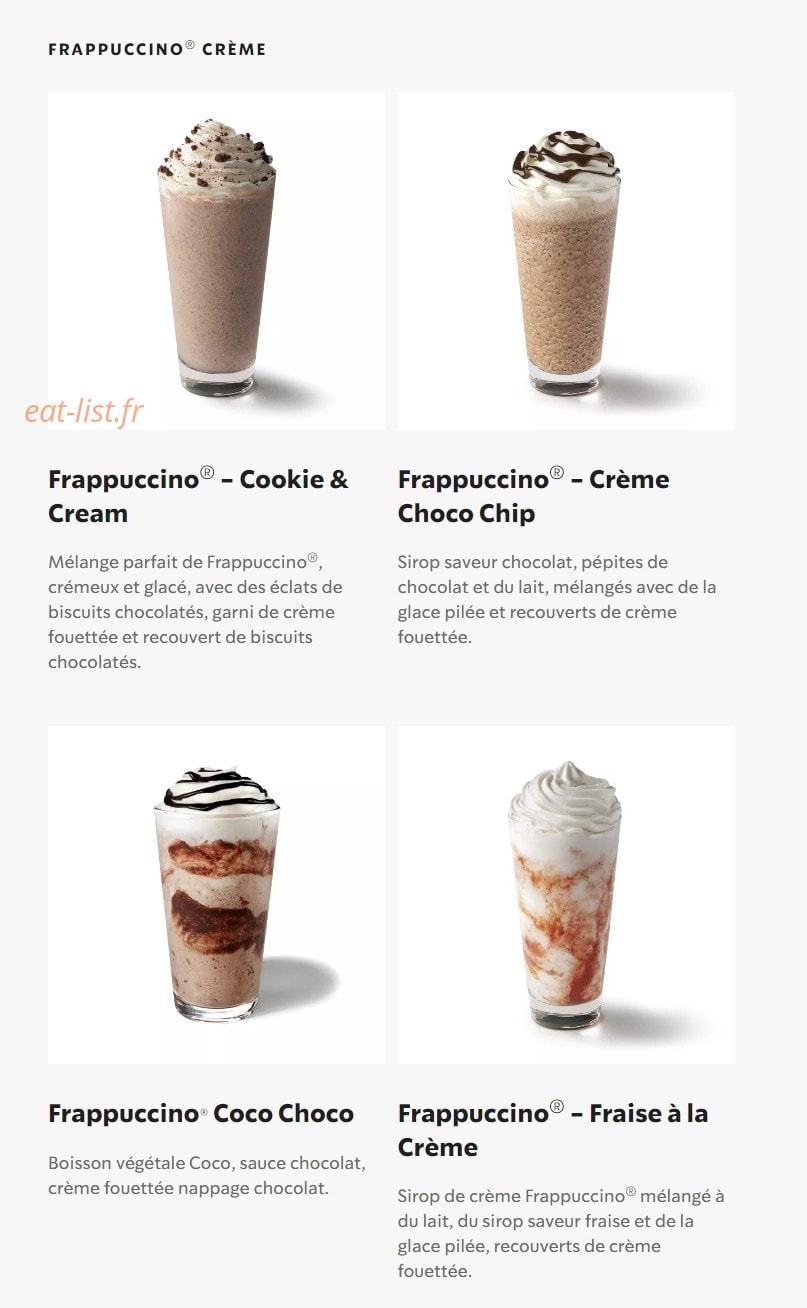 Starbucks Coffee — carte page 24