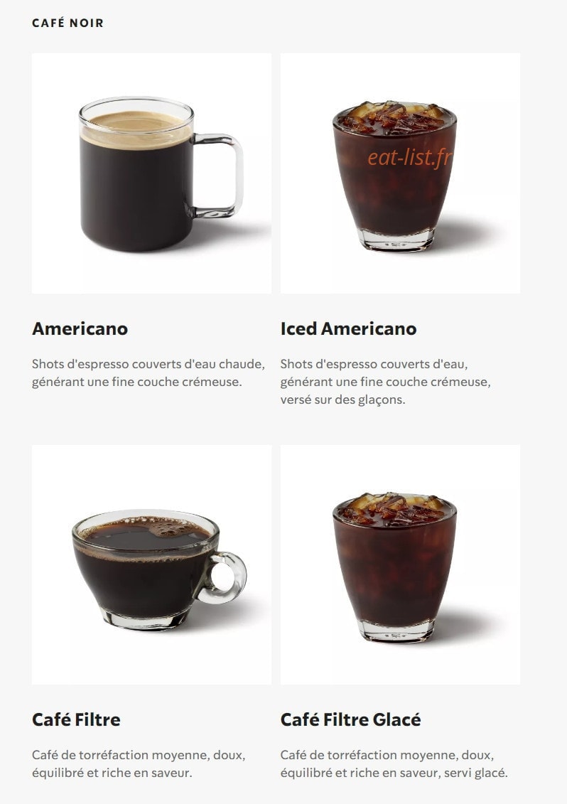 Starbucks Coffee — carte page 20
