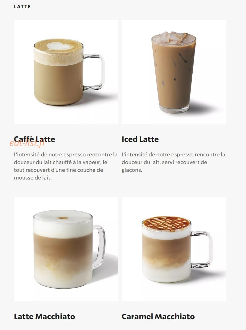 Starbucks Coffee — carte page 16
