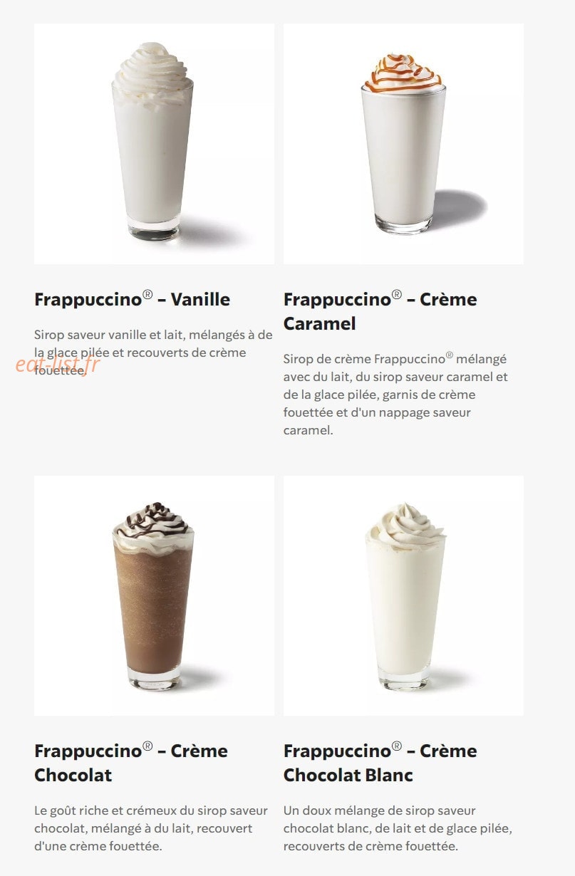 Starbucks Coffee — carte page 25