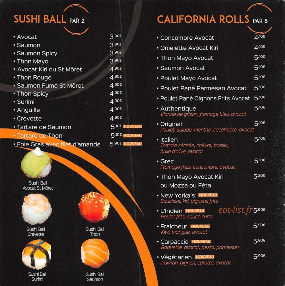 Sushi ball — carte page 2