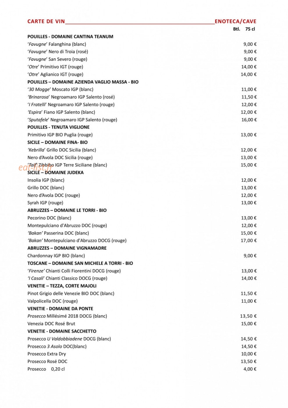 Une Margherite à Table — carte page 1
