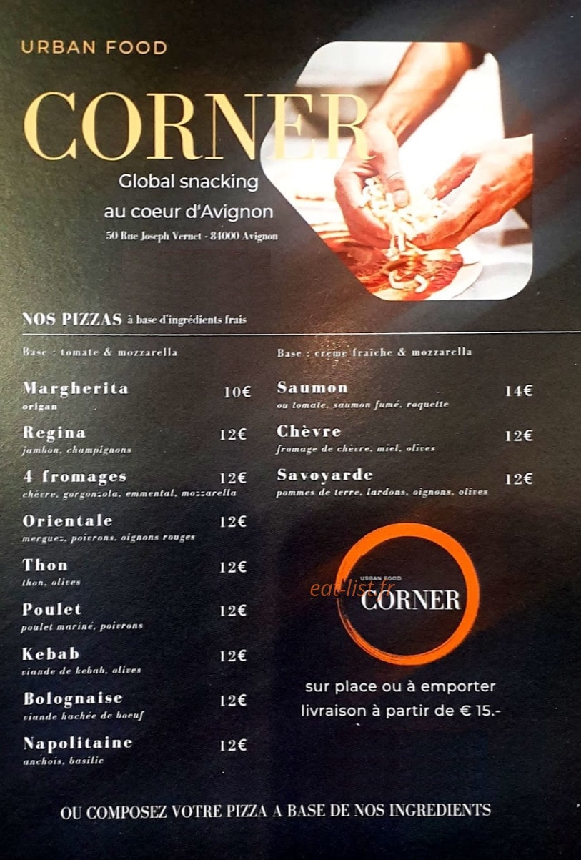 Urbanfood Corner — carte page 1