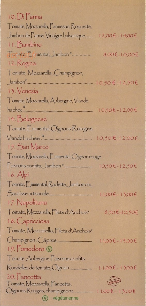 Vezzo Pizza — carte page 3