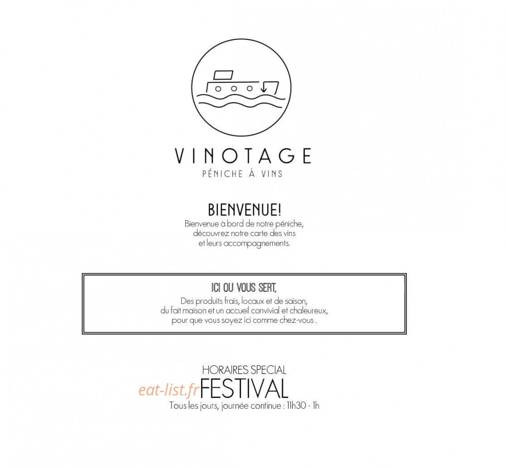 Vinotage - Péniche à vins — carte page 1
