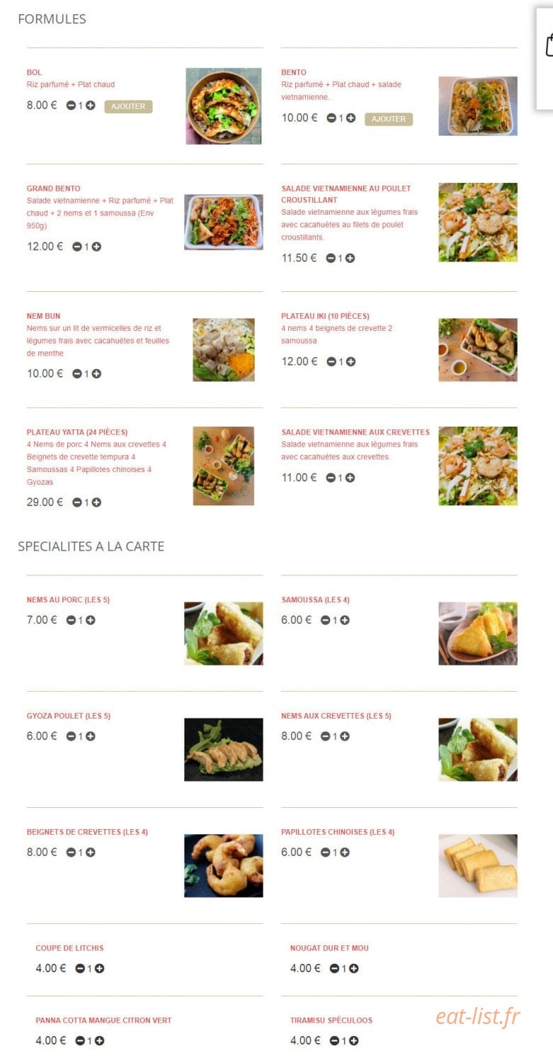 Yatta Bento — carte page 1