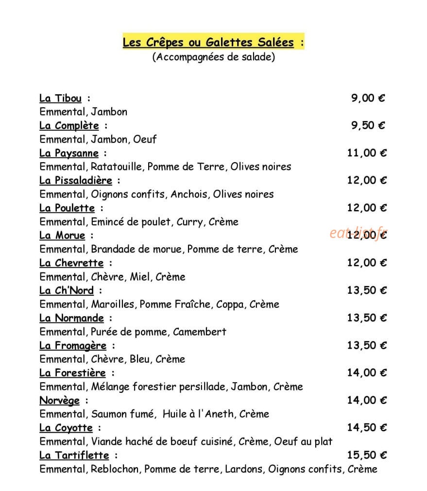 Au Chant De l'Heure — carte page 2