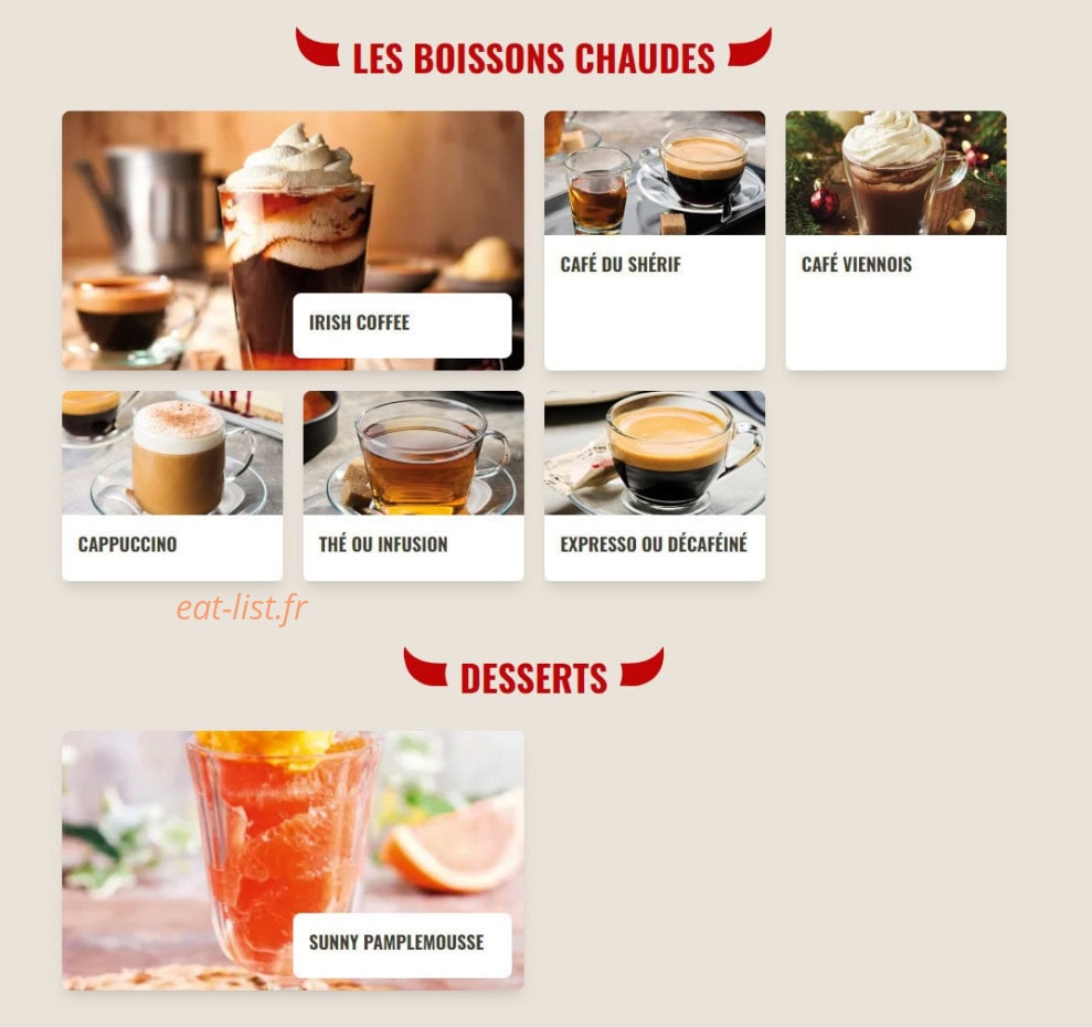 Buffalo Grill — carte page 18