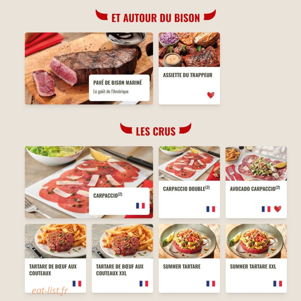 Buffalo Grill — carte page 7