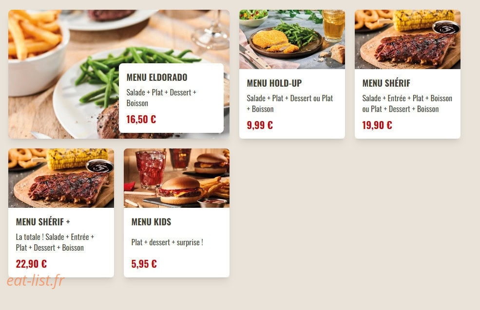 Buffalo Grill — carte page 14
