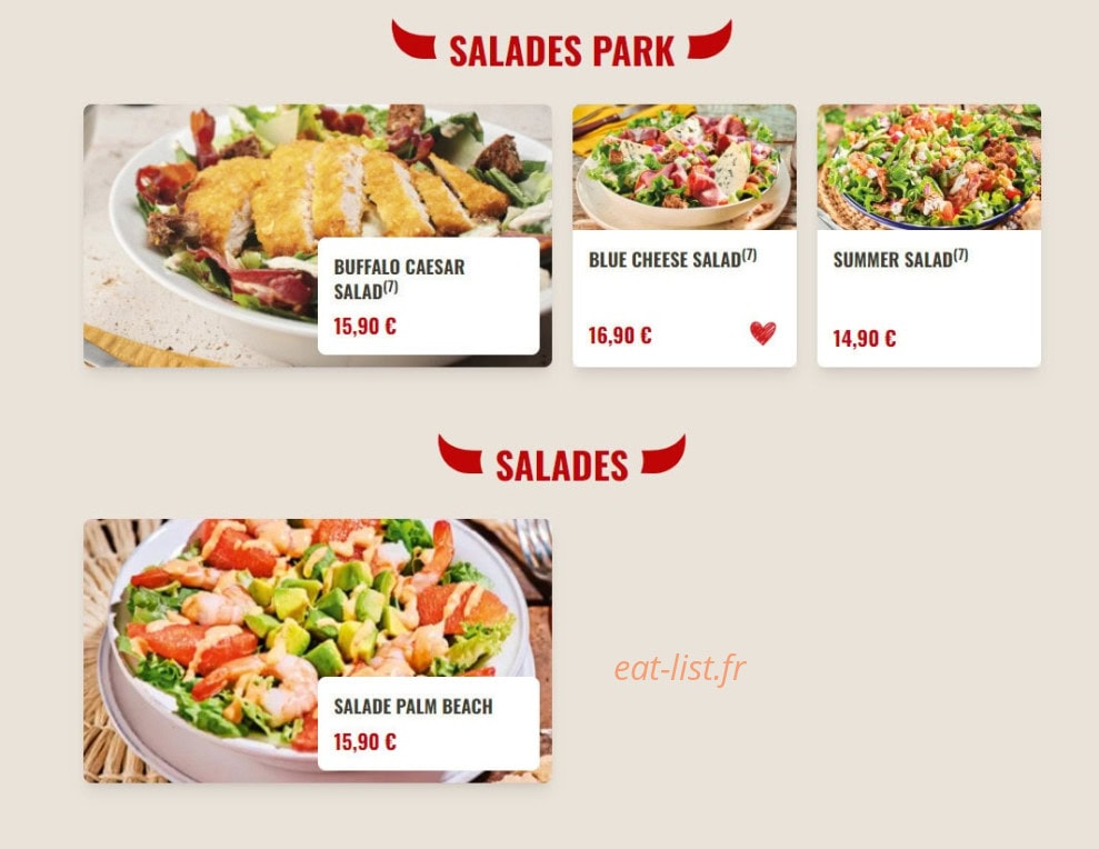 Buffalo Grill — carte page 13