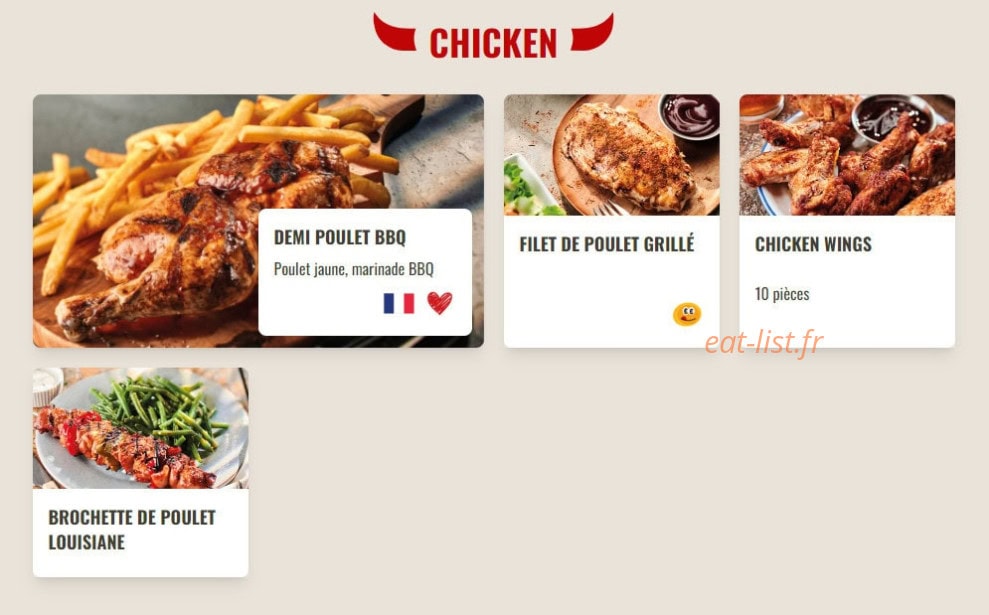 Buffalo Grill — carte page 11