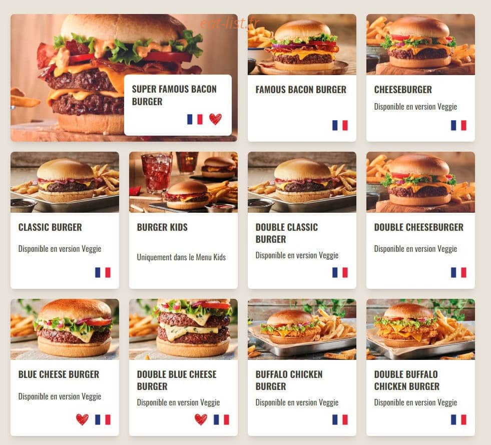 Buffalo Grill — carte page 9