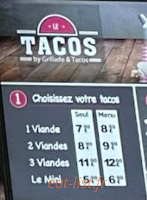 Grillade et Tacos — carte page 6