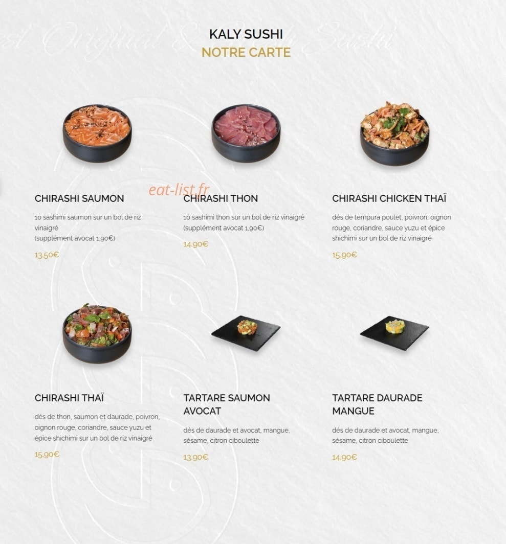 Kaly Sushi — carte page 9