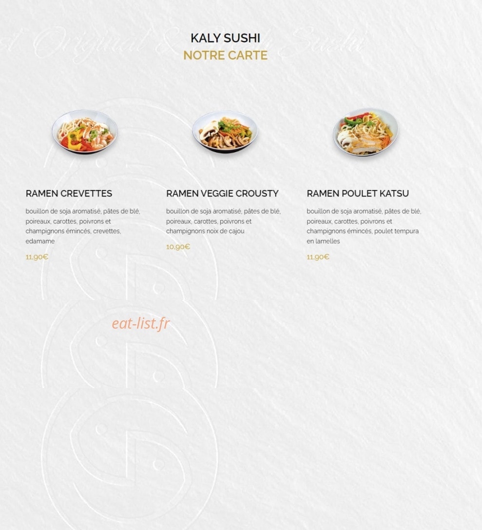 Kaly Sushi — carte page 6
