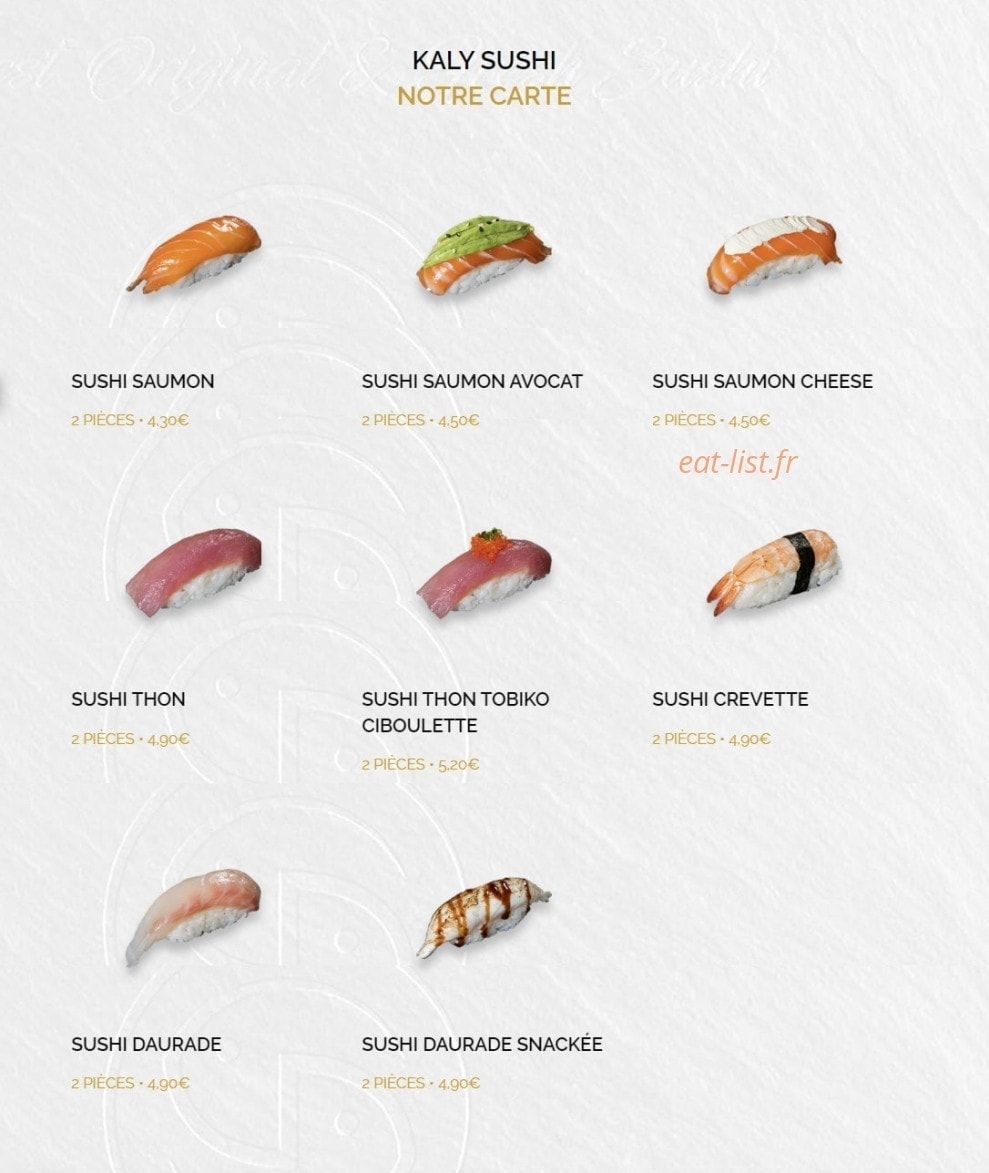 Kaly Sushi — carte page 10