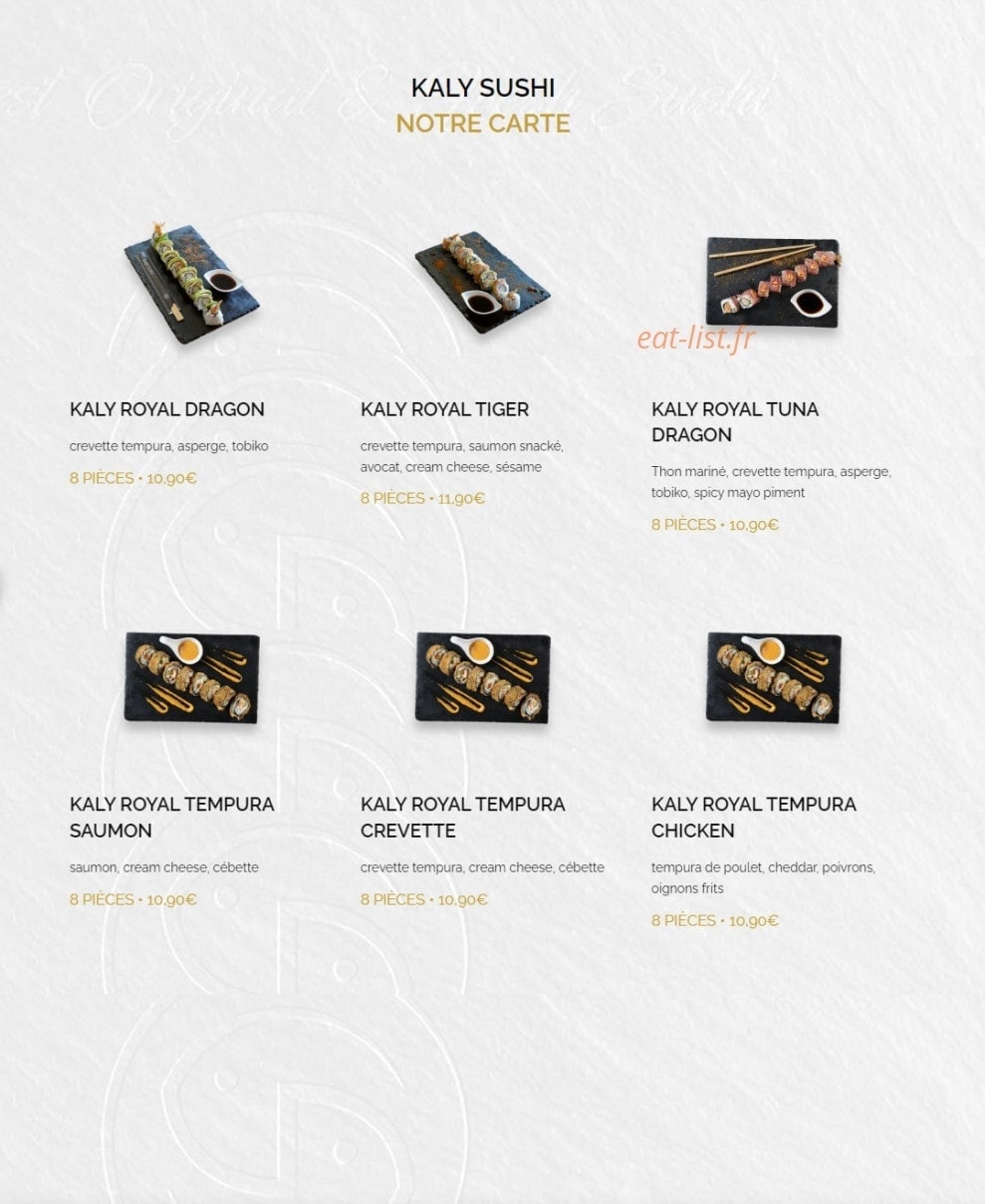 Kaly Sushi — carte page 15
