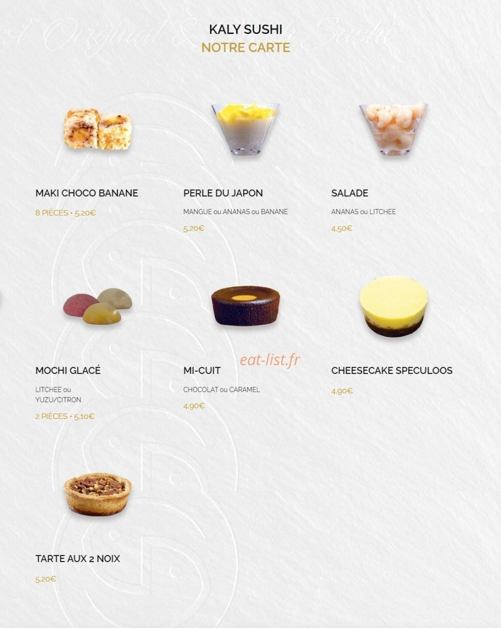Kaly Sushi — carte page 16