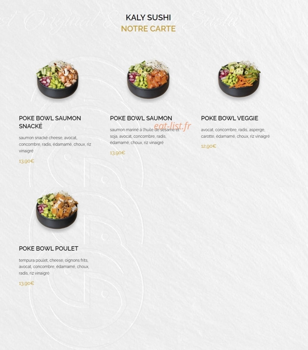 Kaly Sushi — carte page 5