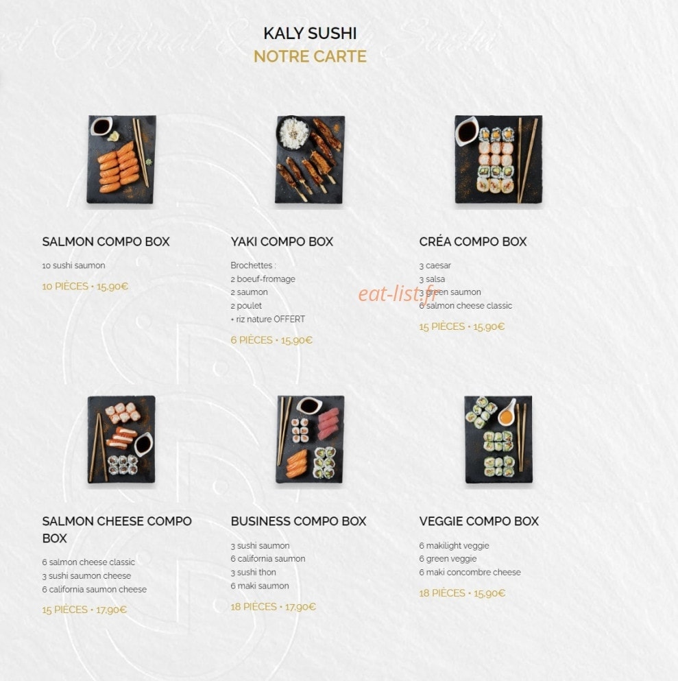 Kaly Sushi — carte page 2