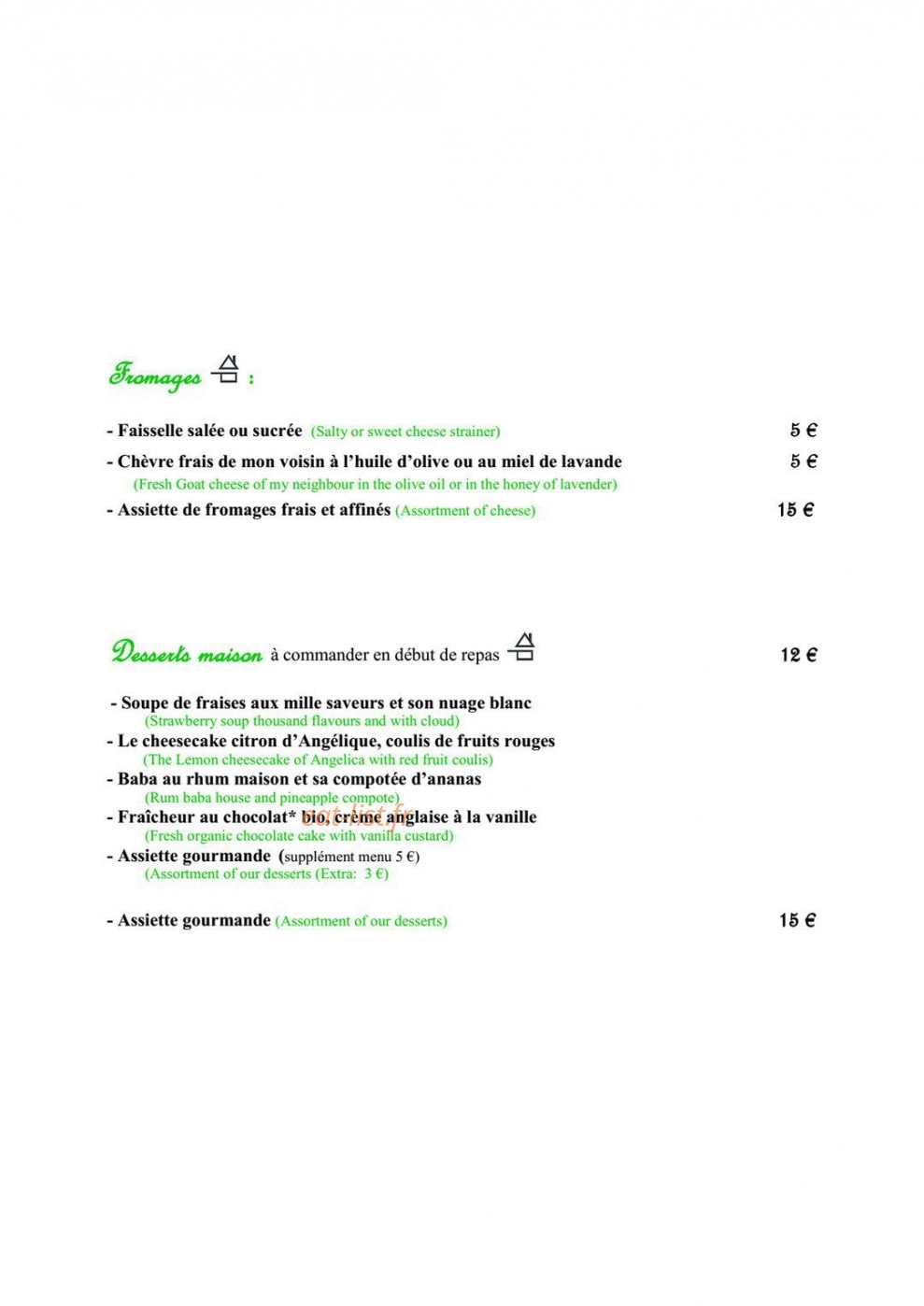 La Table du verger — carte page 7