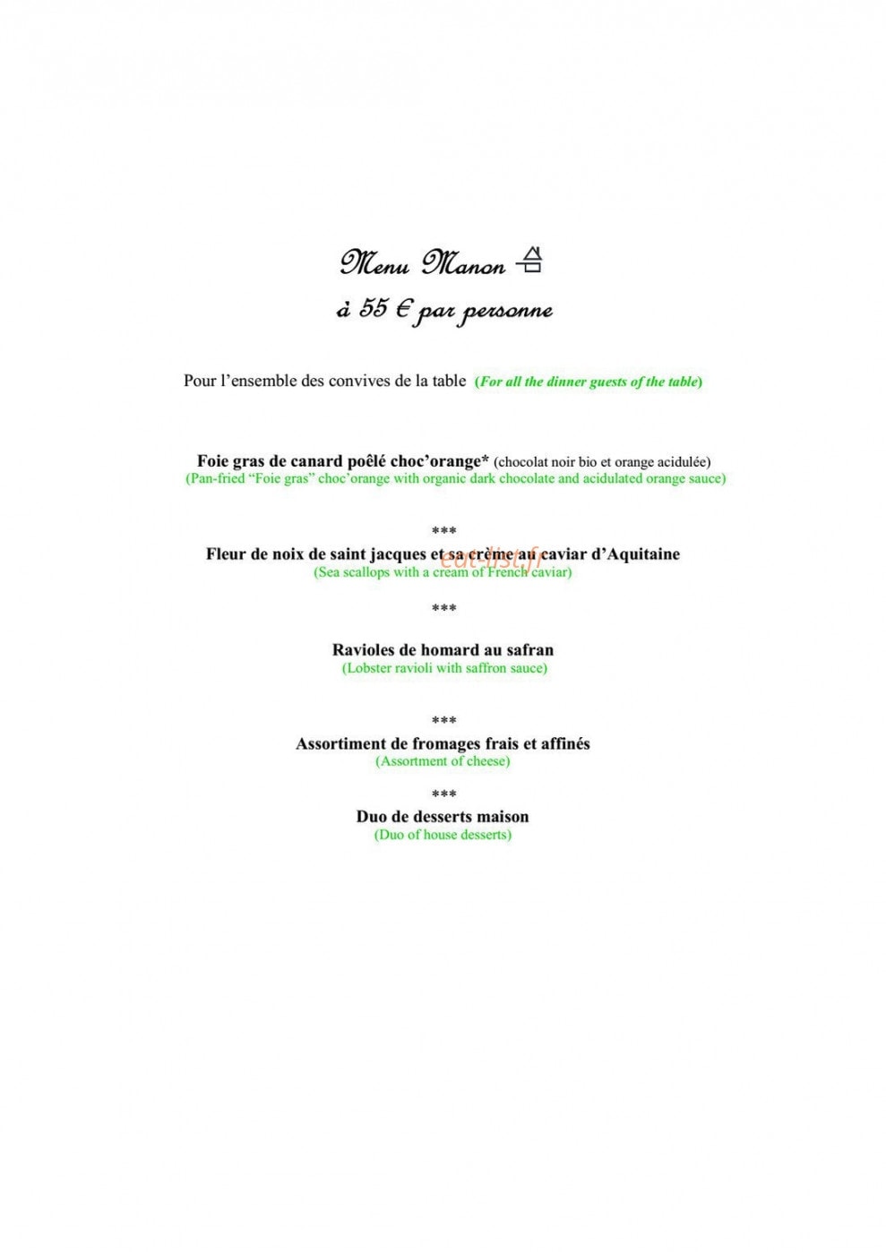 La Table du verger — carte page 5