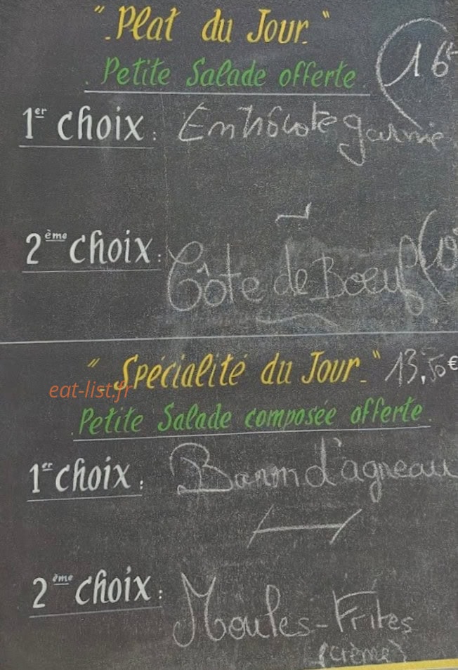 La Taverne Du salutant — carte page 1